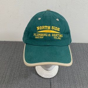 North Side Plumbing & Heating Baseball Hat Size-A-Just Green Tan Head To Toe